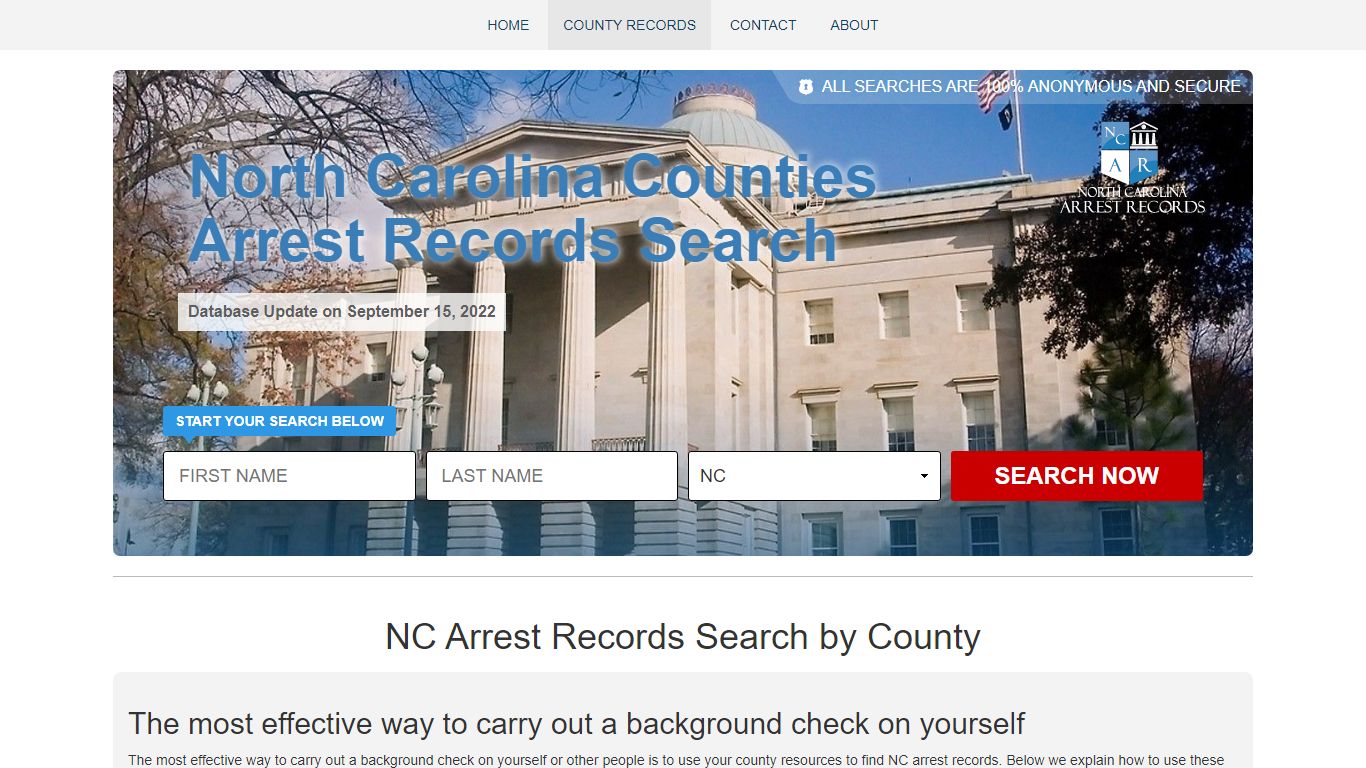 Search North Carolina Arrest Records by County
